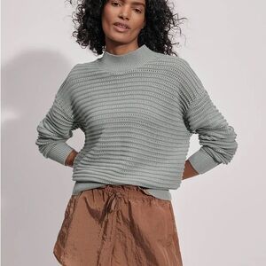 NWT Varley Franco Knit Light Gray Cowl Neck Sweater